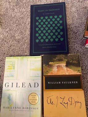 Lot of 3 Literary Paperbacks — Heart of Darkness, Gilead, As I Lay Dying